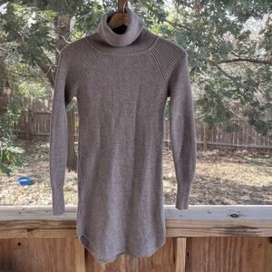 Wilfred Free Women's 100% Merino Wool Turtleneck Sweater Dress Brown Size XS